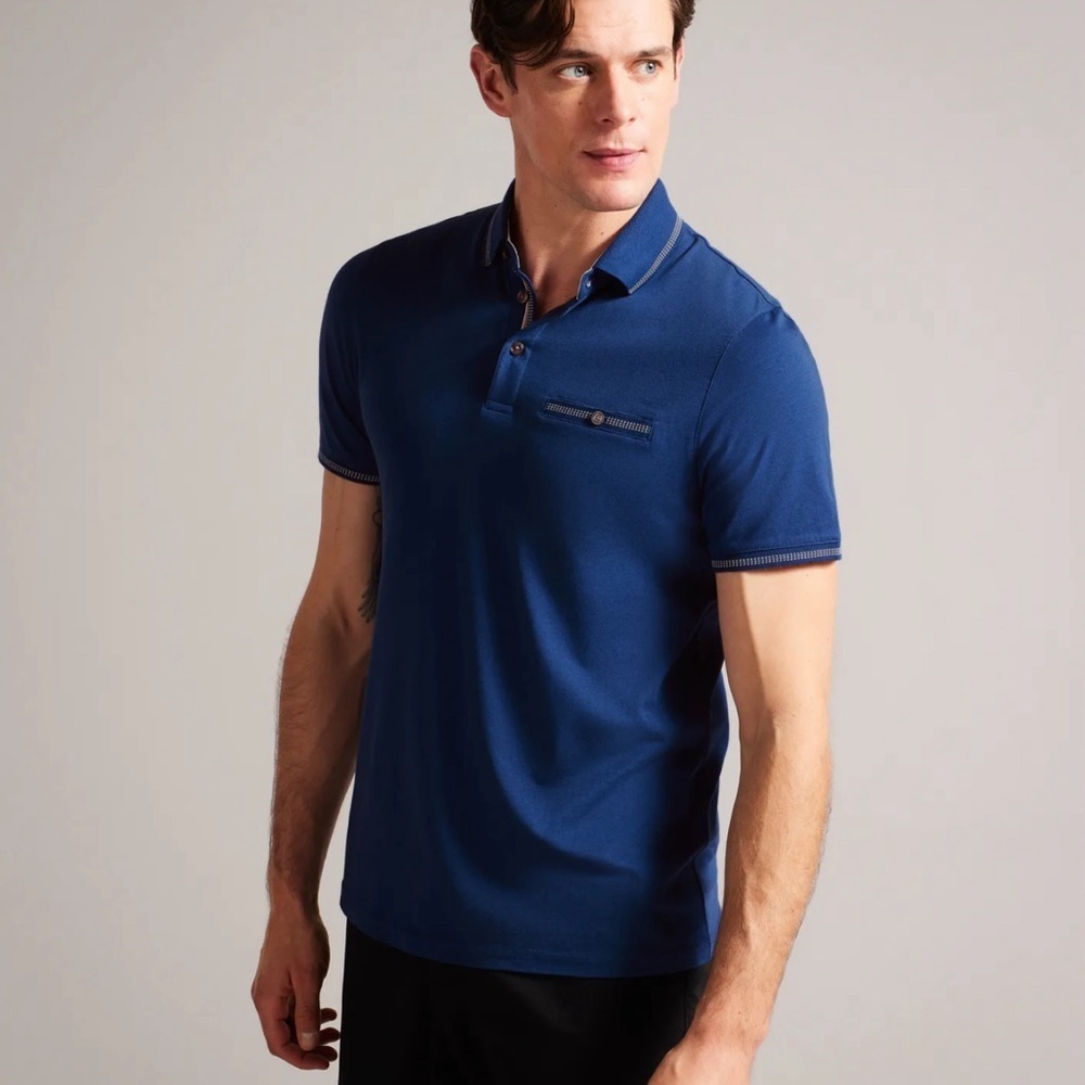 Ted Baker London Mens Blue Short Sleeve Polo Shirt